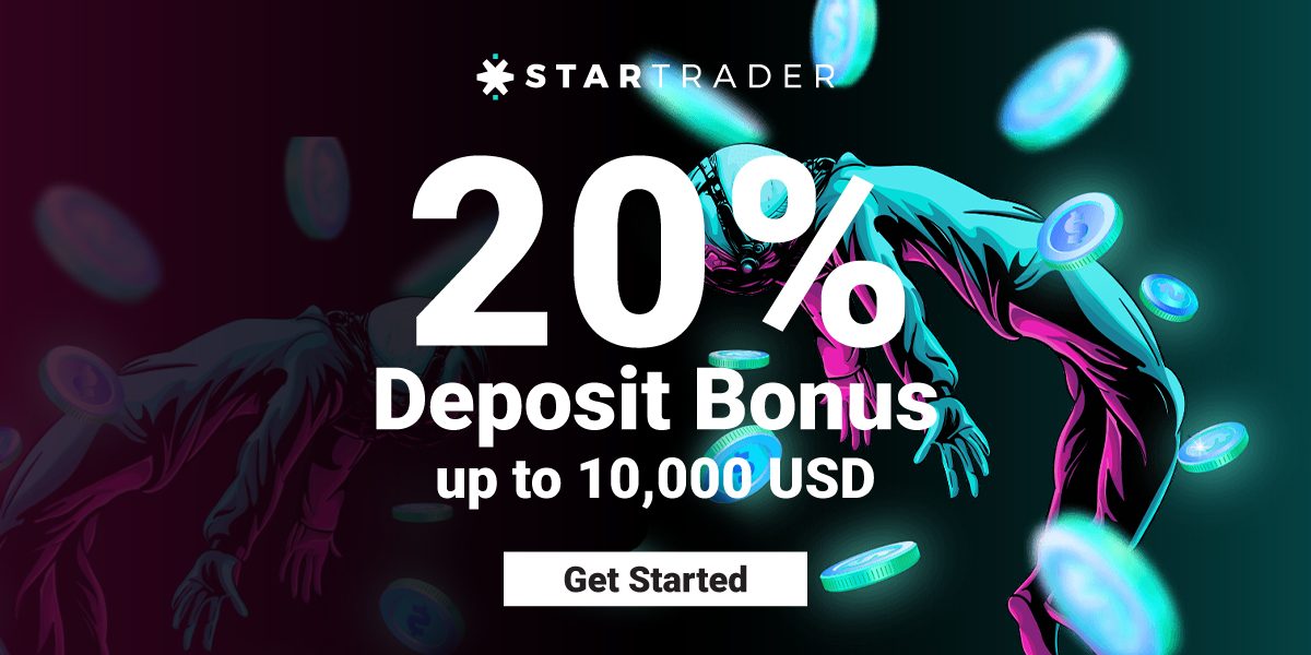 New Deposit Bonus of 20% up to $10000 by StarTrader
