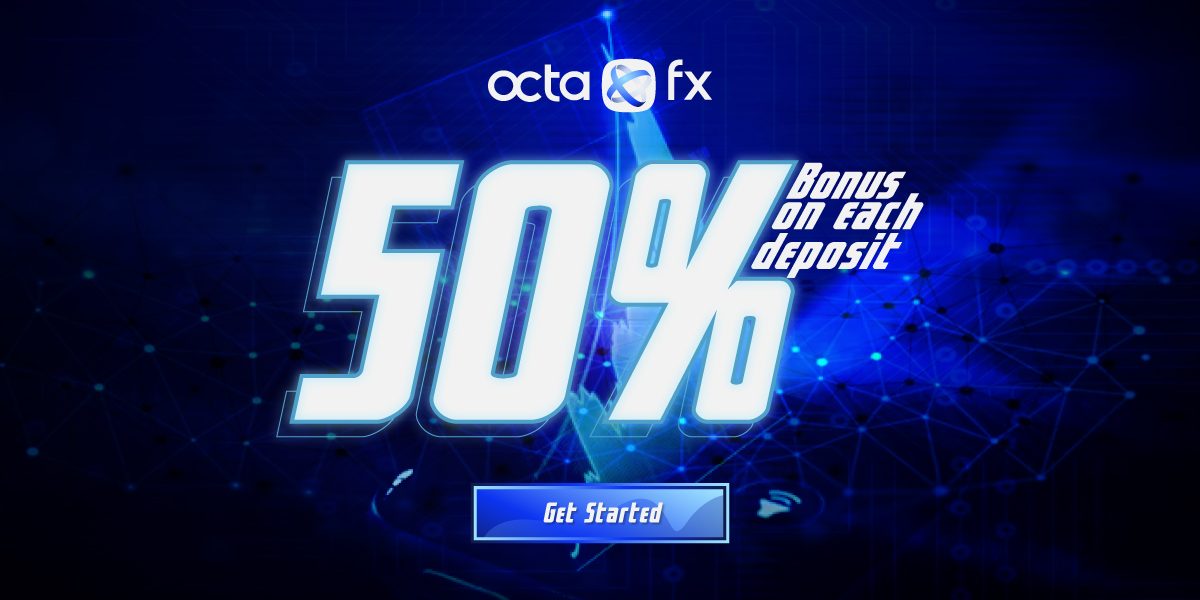 OctaFX 50% Deposit Bonus on all deposits for Trading